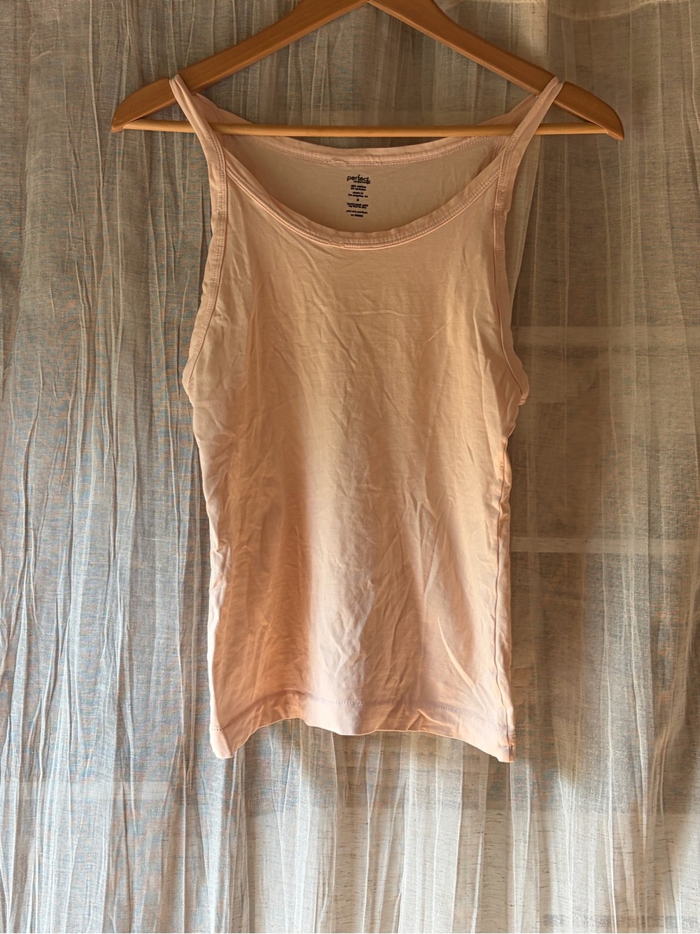 perfectwhitetee Pale Pink Scoop Neck Tank Top